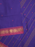 Kanchi cotton saree allover motifs and zari border with attached self-blouse