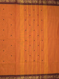 Kanchi cotton saree allover motifs and zari border with attached self-blouse