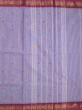 Kanchi cotton saree allover motifs and zari border with attached self-blouse