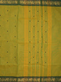 Kanchi cotton saree allover motifs and zari border with attached self-blouse