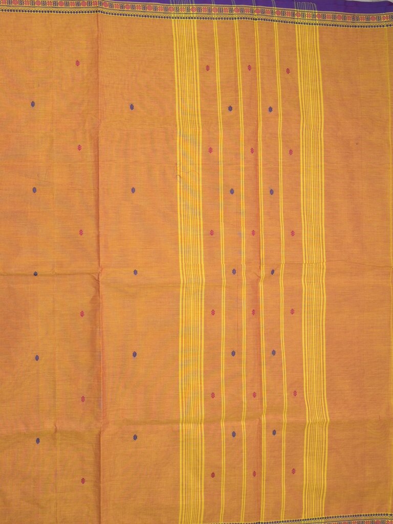 Kanchi cotton saree allover motifs and zari border with attached self-blouse