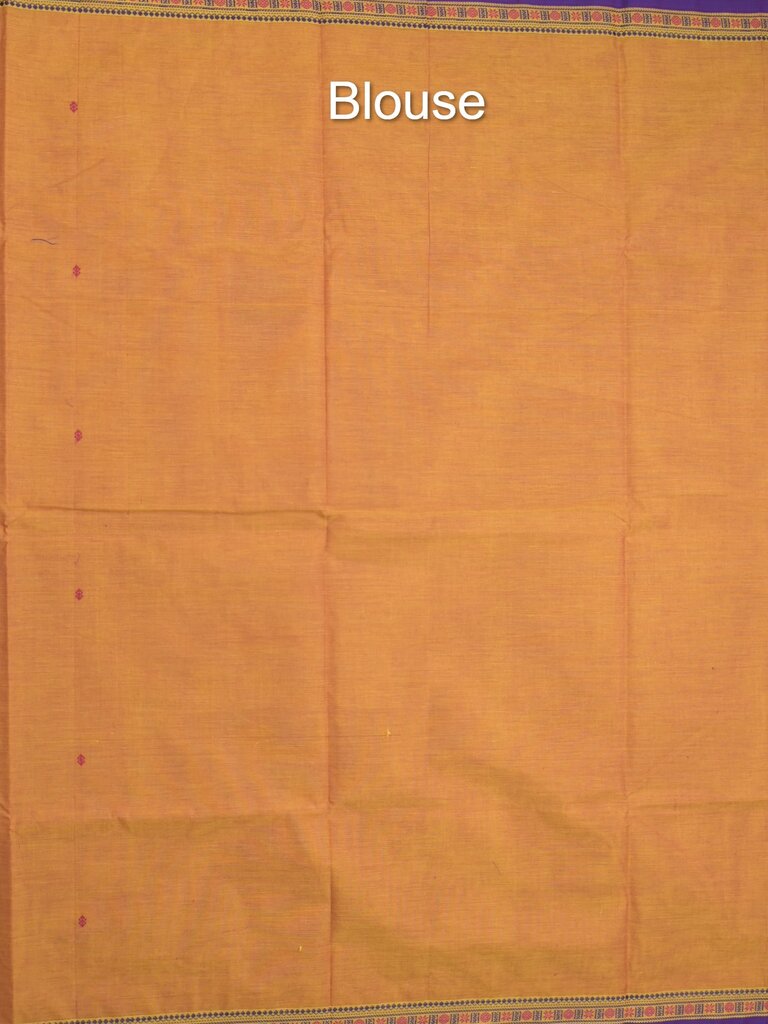 Kanchi cotton saree allover motifs and zari border with attached self-blouse