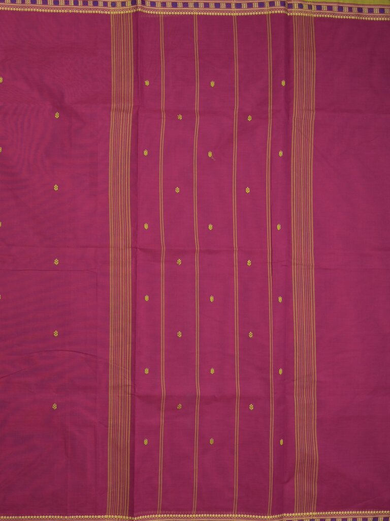 Kanchi cotton saree allover motifs and zari border with attached self-blouse