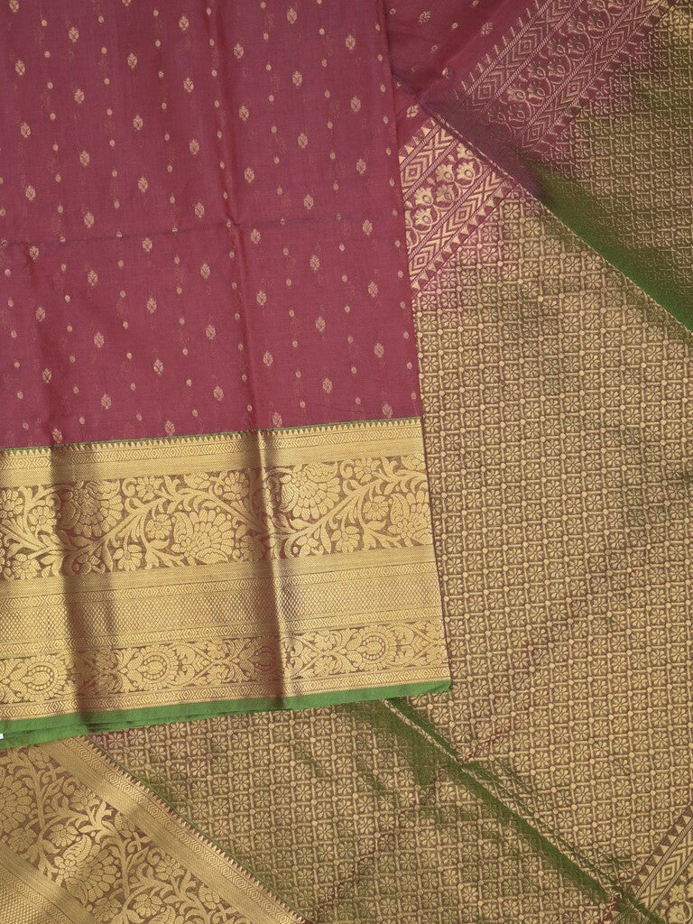 Seiko Raga zari-woven saree in red color with zari border and rich pallu & contrast blouse