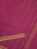 Kanchi cotton saree allover motifs and zari border with attached self-blouse