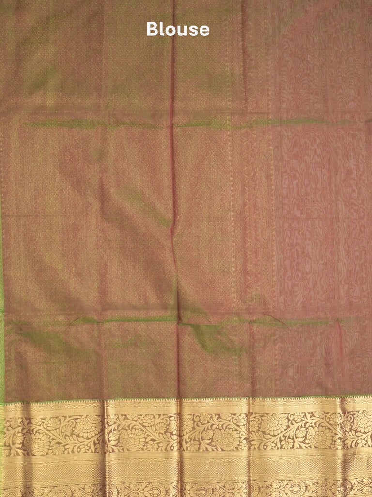 Seiko Raga zari-woven saree in red color with zari border and rich pallu & contrast blouse