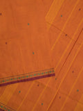 Kanchi cotton saree allover motifs and zari border with attached self-blouse