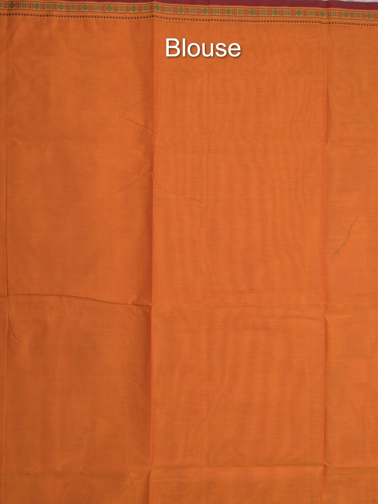 Kanchi cotton saree allover motifs and zari border with attached self-blouse