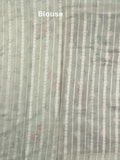 Chanderi fancy saree light greenish grey color allover weaves & zari border with rich pallu and attached blouse