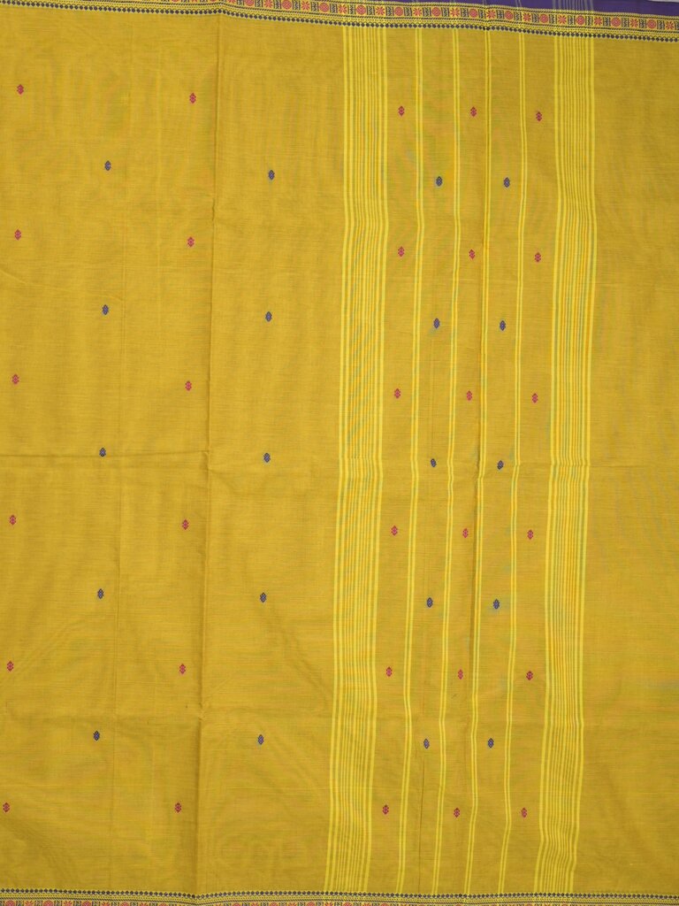 Kanchi cotton saree allover motifs and zari border with attached self-blouse
