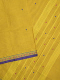 Kanchi cotton saree allover motifs and zari border with attached self-blouse