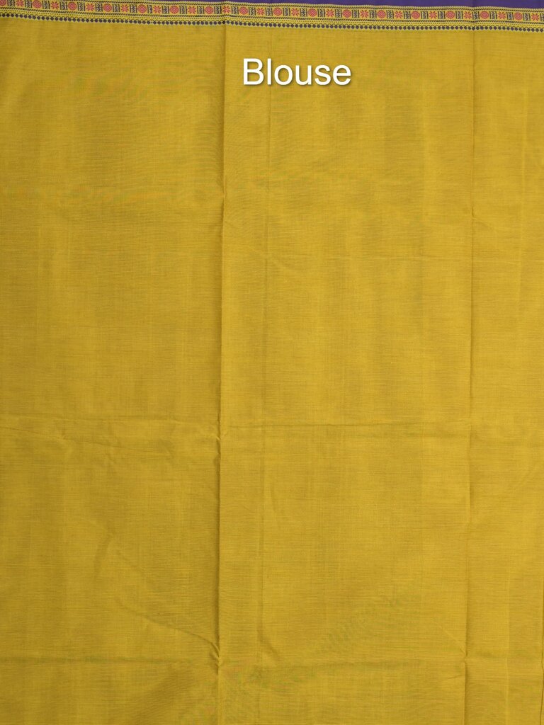 Kanchi cotton saree allover motifs and zari border with attached self-blouse