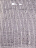 Chanderi fancy saree grey color allover weaves & zari border with rich pallu and attached blouse