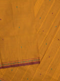 Kanchi cotton saree allover motifs and zari border with attached self-blouse