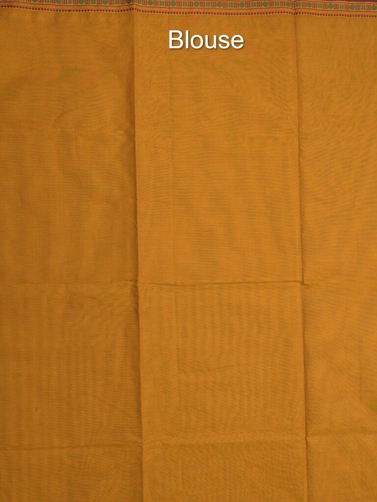Kanchi cotton saree allover motifs and zari border with attached self-blouse