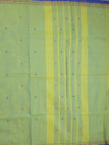 Kanchi cotton saree allover motifs and zari border with attached self-blouse