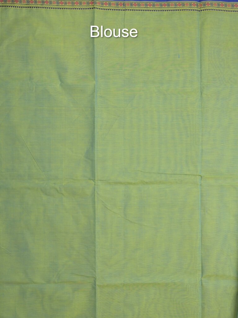 Kanchi cotton saree allover motifs and zari border with attached self-blouse