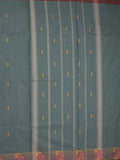 Kanchi cotton saree allover motifs and weaving border with attached self blouse