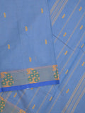 Kanchi cotton saree allover motifs and weaving border with attached self blouse