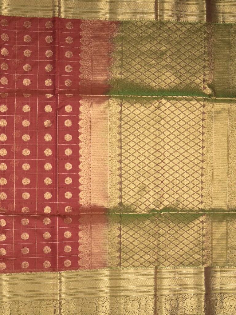 Seiko Raga zari-woven saree in maroon color with zari border and rich pallu & contrast blouse