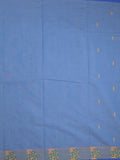 Kanchi cotton saree allover motifs and weaving border with attached self blouse