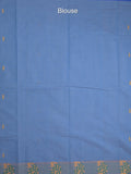 Kanchi cotton saree allover motifs and weaving border with attached self blouse