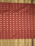 Seiko Raga zari-woven saree in maroon color with zari border and rich pallu & contrast blouse