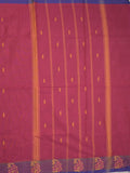 Kanchi cotton saree allover motifs and weaving border with attached self blouse