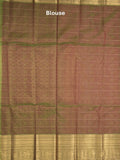 Seiko Raga zari-woven saree in maroon color with zari border and rich pallu & contrast blouse