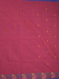 Kanchi cotton saree allover motifs and weaving border with attached self blouse