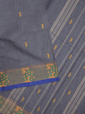 Kanchi cotton saree allover motifs and weaving border with attached self blouse