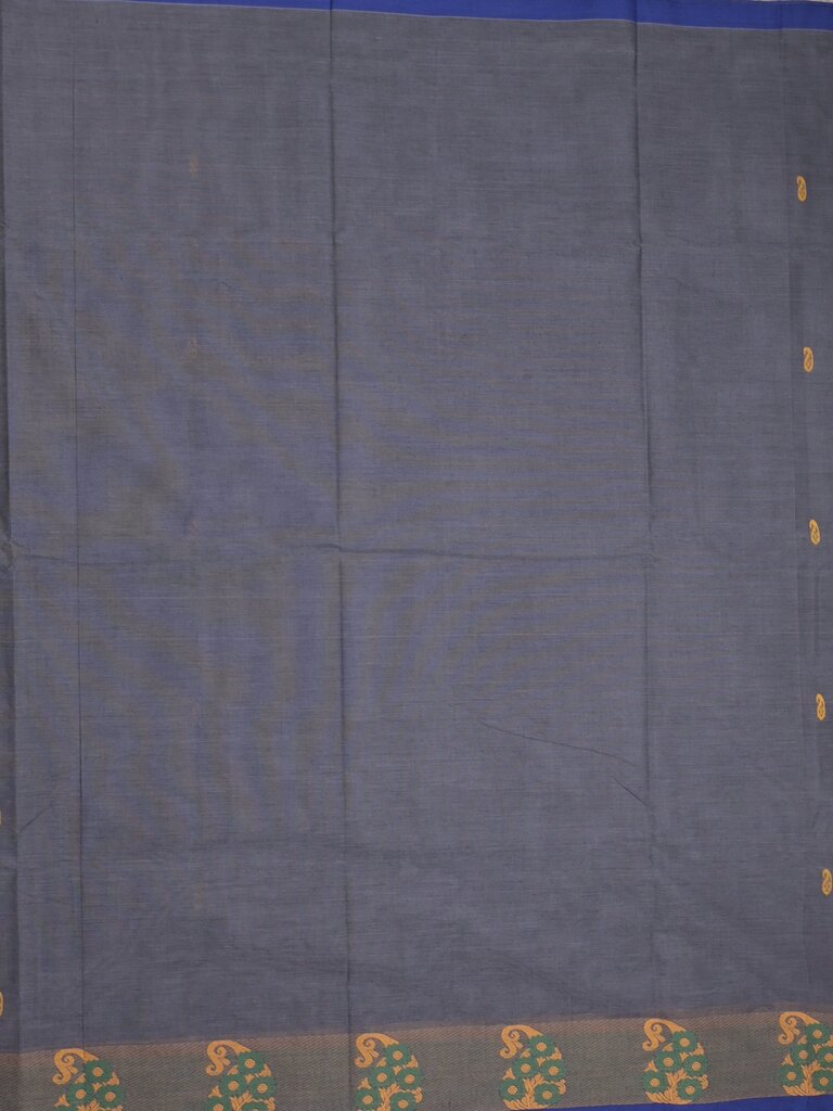 Kanchi cotton saree allover motifs and weaving border with attached self blouse