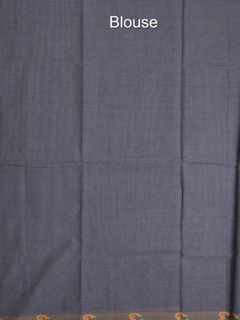 Kanchi cotton saree allover motifs and weaving border with attached self blouse