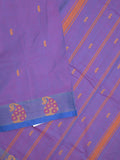 Kanchi cotton saree allover motifs and weaving border with attached self blouse
