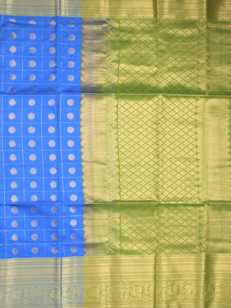 Seiko Raga zari-woven saree in sky blue color with zari border and rich pallu & contrast blouse