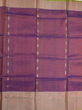 Uppada pattu saree wine color allover zari motifs & long kaddi border with rich pallu and contrast plain blouse