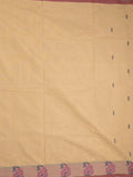 Kanchi cotton saree allover motifs and weaving border with attached self blouse