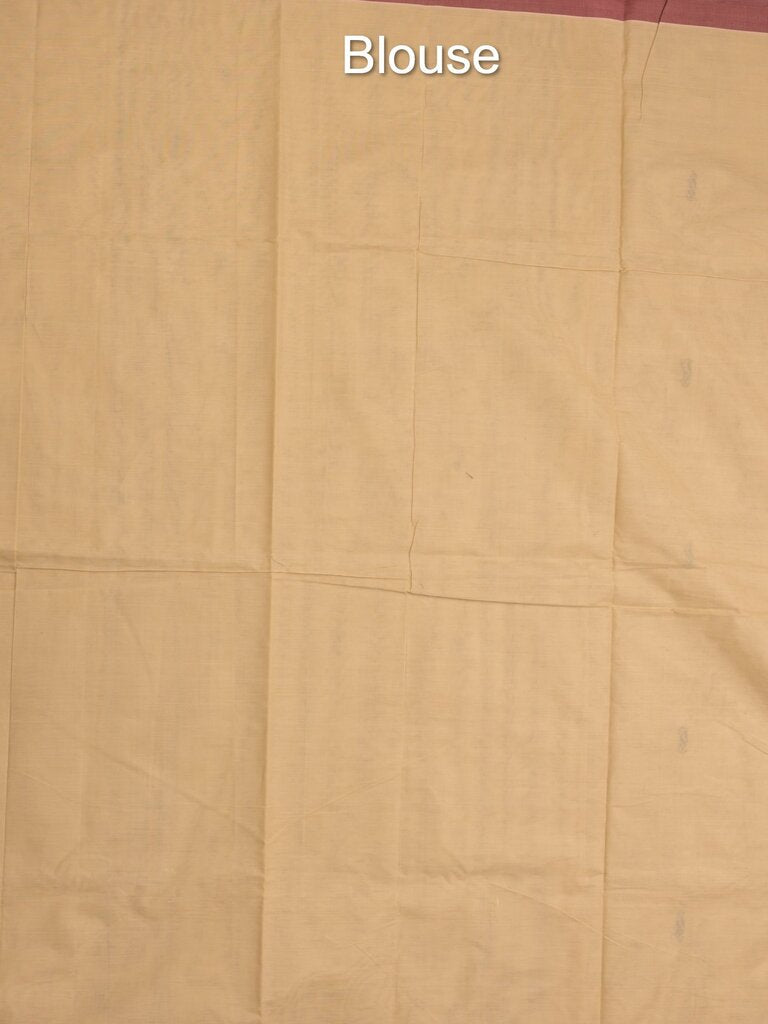 Kanchi cotton saree allover motifs and weaving border with attached self blouse