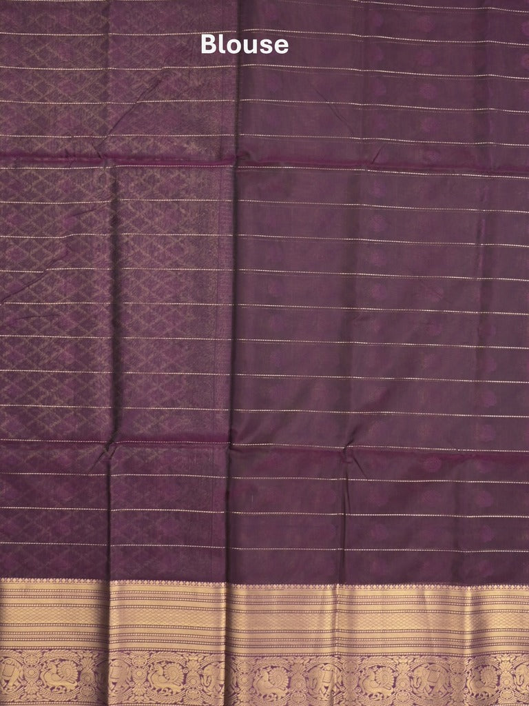 Seiko Raga zari-woven saree in olive green color with zari border and rich pallu & contrast blouse