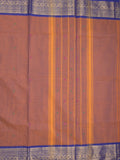 Kanchi cotton saree allover plain with kanchi border and attached self blouse