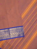 Kanchi cotton saree allover plain with kanchi border and attached self blouse