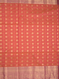 Seiko Raga zari-woven saree in coral pink color with zari border and rich pallu & contrast blouse