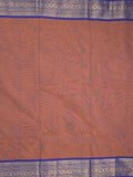 Kanchi cotton saree allover plain with kanchi border and attached self blouse