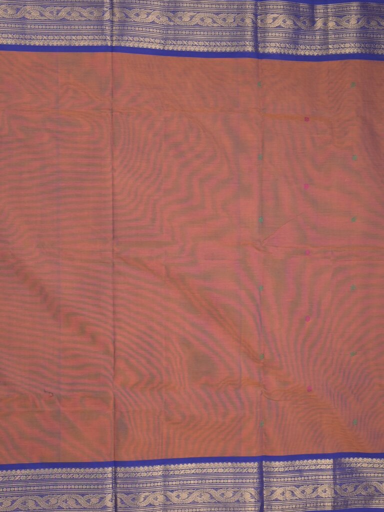 Kanchi cotton saree allover plain with kanchi border and attached self blouse