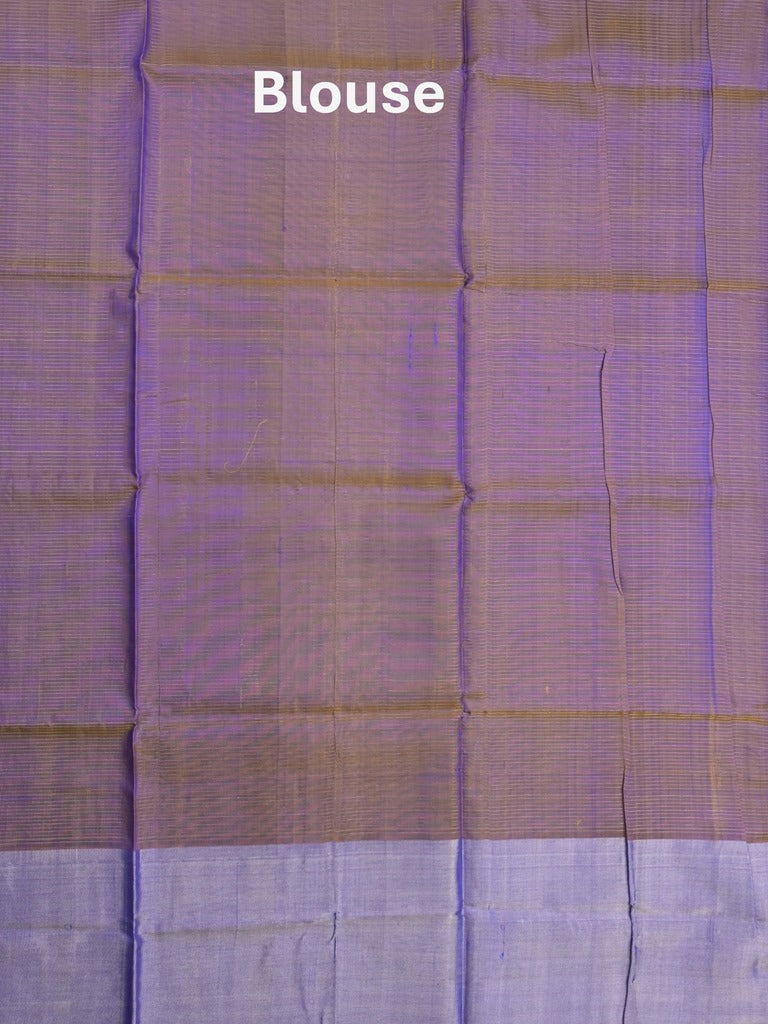 Uppada pattu saree royal blue color allover zari motifs & long kaddi border with rich pallu and contrast plain blouse