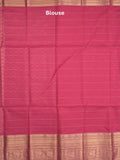 Seiko Raga zari-woven saree in coral pink color with zari border and rich pallu & contrast blouse