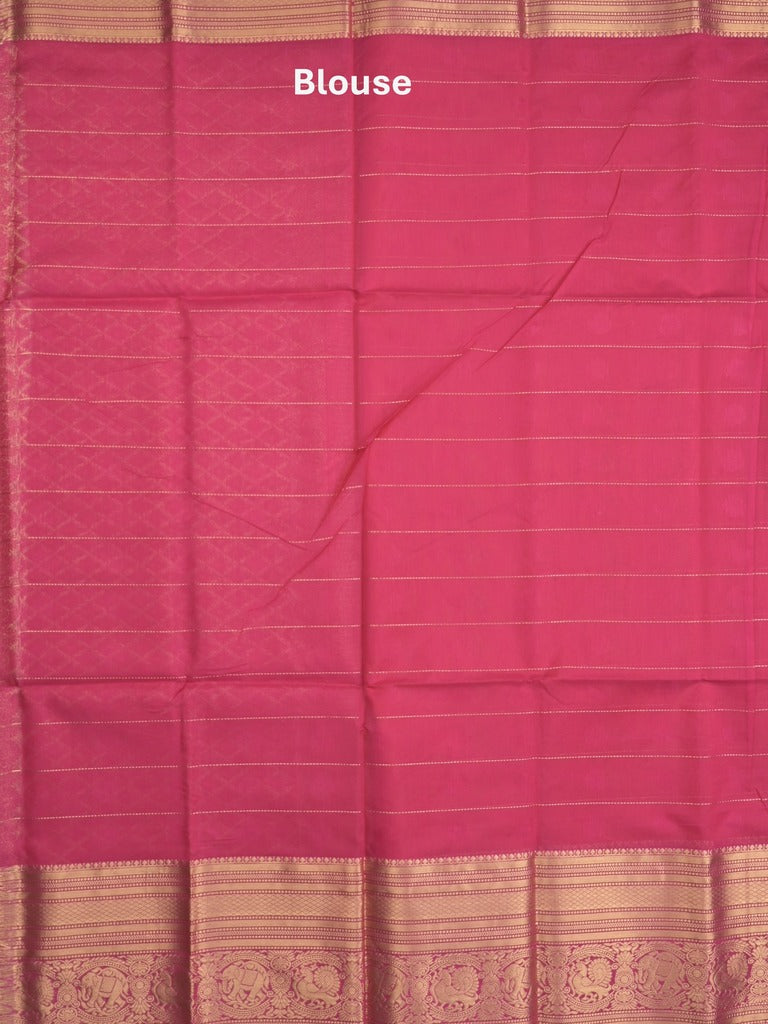 Seiko Raga zari-woven saree in coral pink color with zari border and rich pallu & contrast blouse