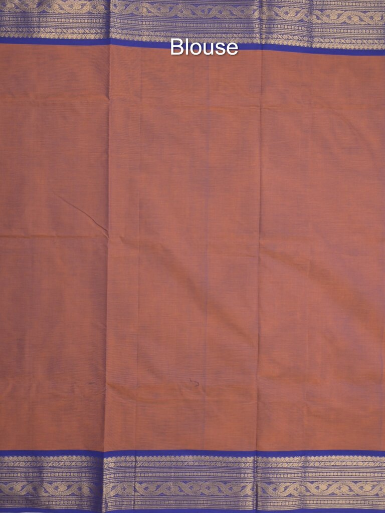 Kanchi cotton saree allover plain with kanchi border and attached self blouse