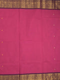 Kanchi cotton saree allover plain with kanchi border and attached self blouse