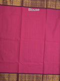 Kanchi cotton saree allover plain with kanchi border and attached self blouse